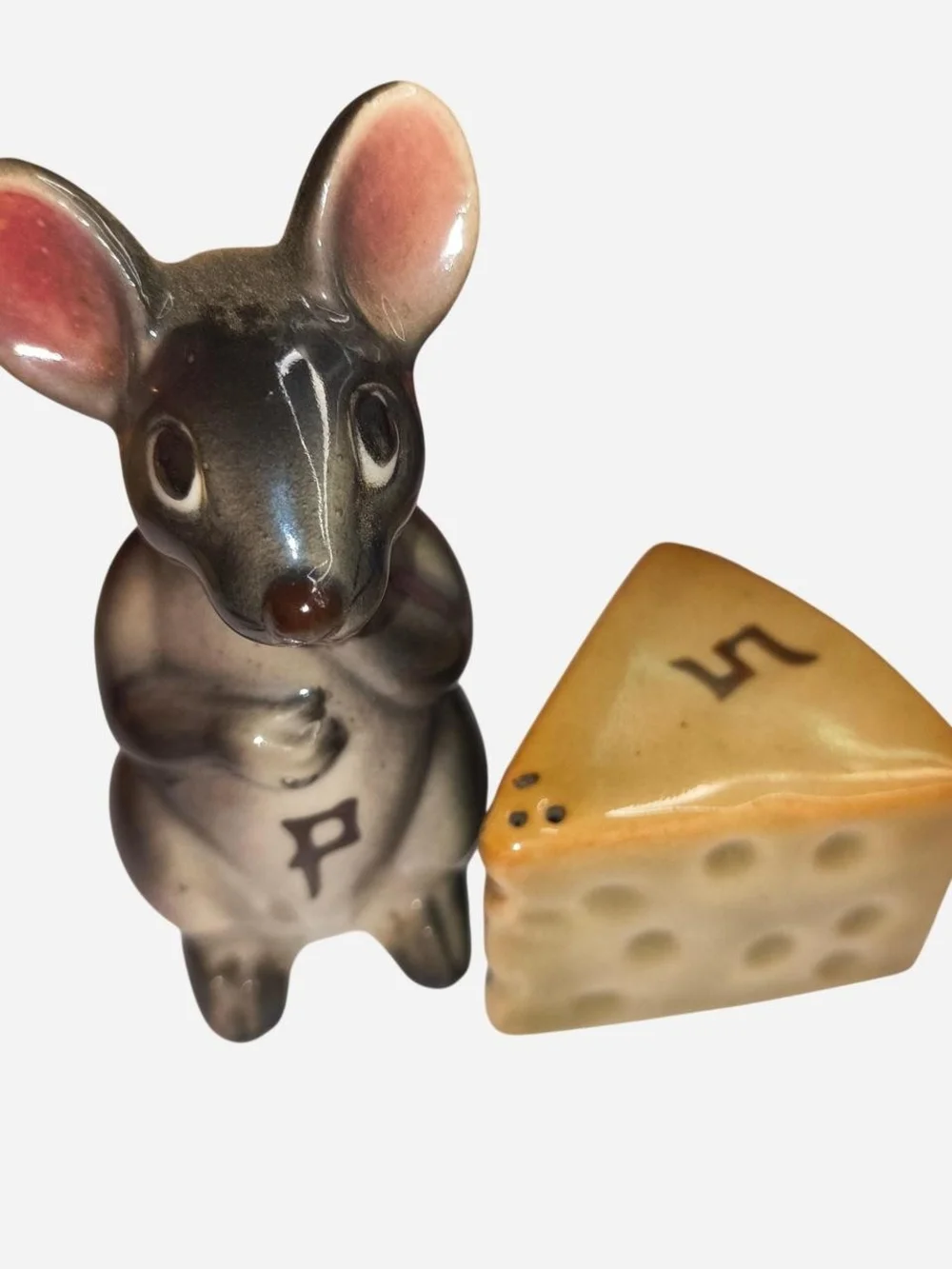 Vintage 1950s Mouse & Cheese Salt & Pepper Shakers